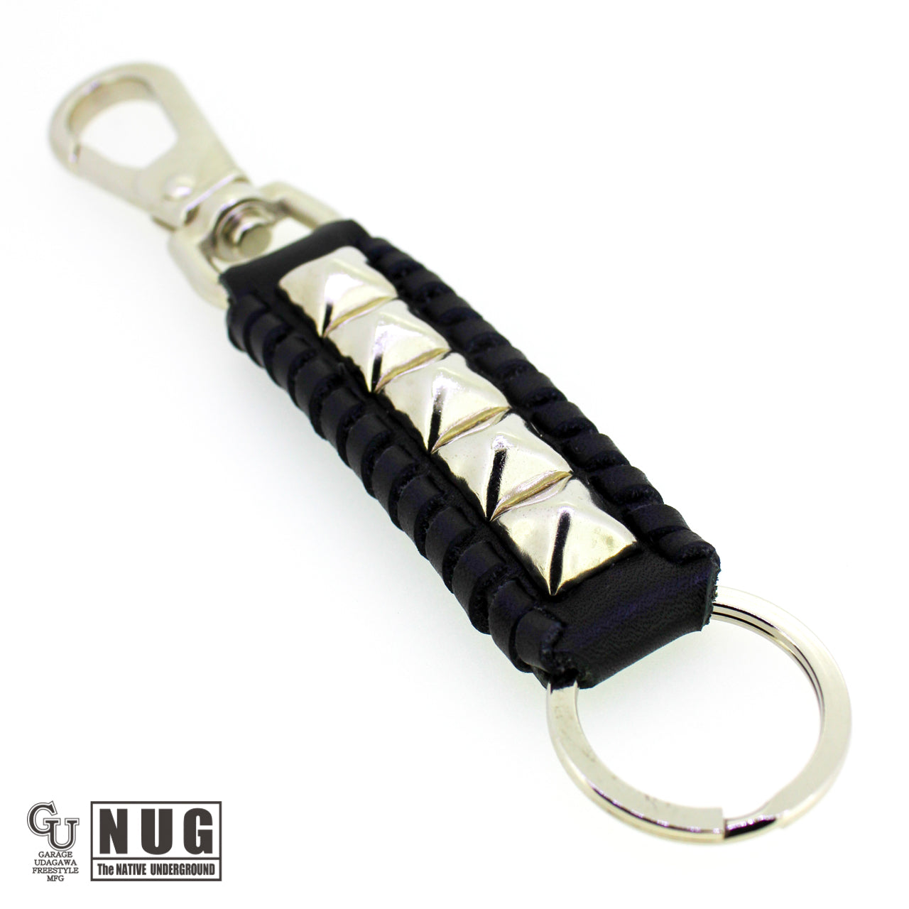 ピラミッドスタッズ キーホルダー(ニッケル)