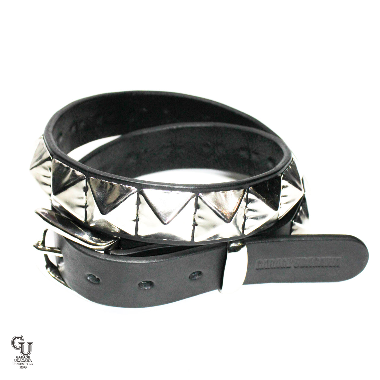 ピラミッド スタッズベルト シングル ニッケル 25.5mm