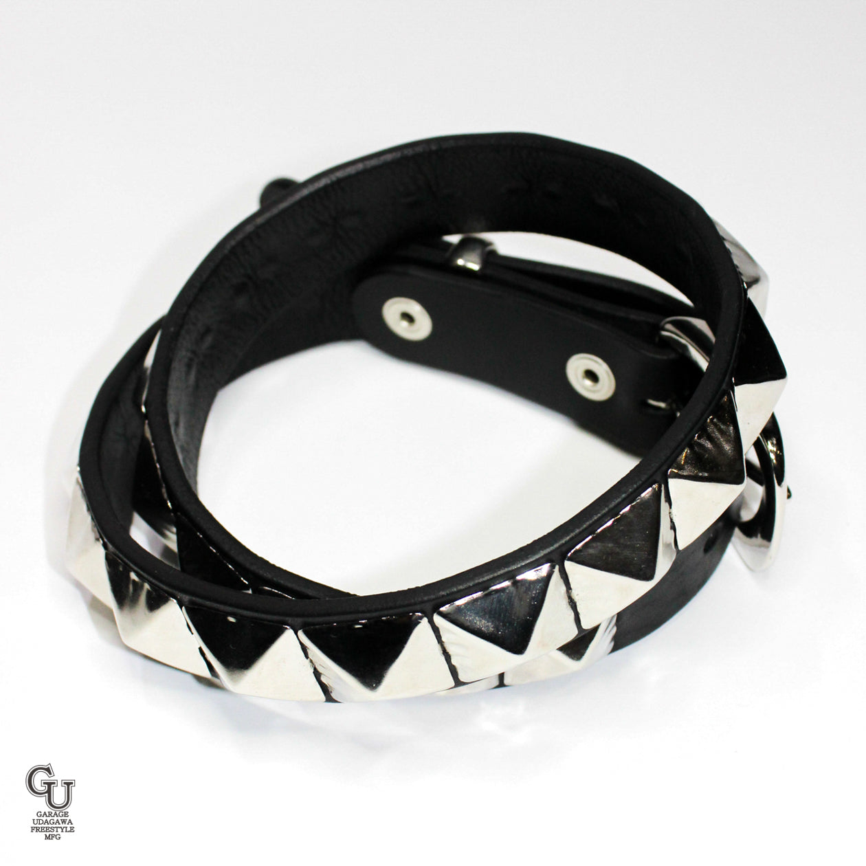 ピラミッド スタッズベルト シングル ニッケル 25.5mm