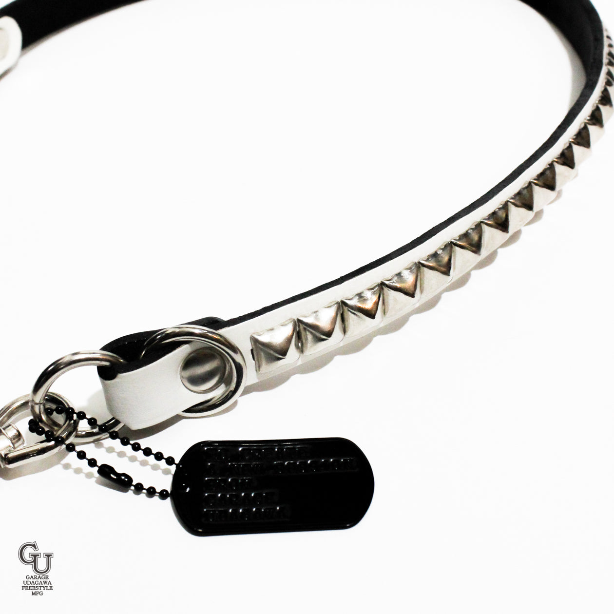 ピラミッドスタッズ ウォレットコード(ホワイト x ニッケル)12.5mm