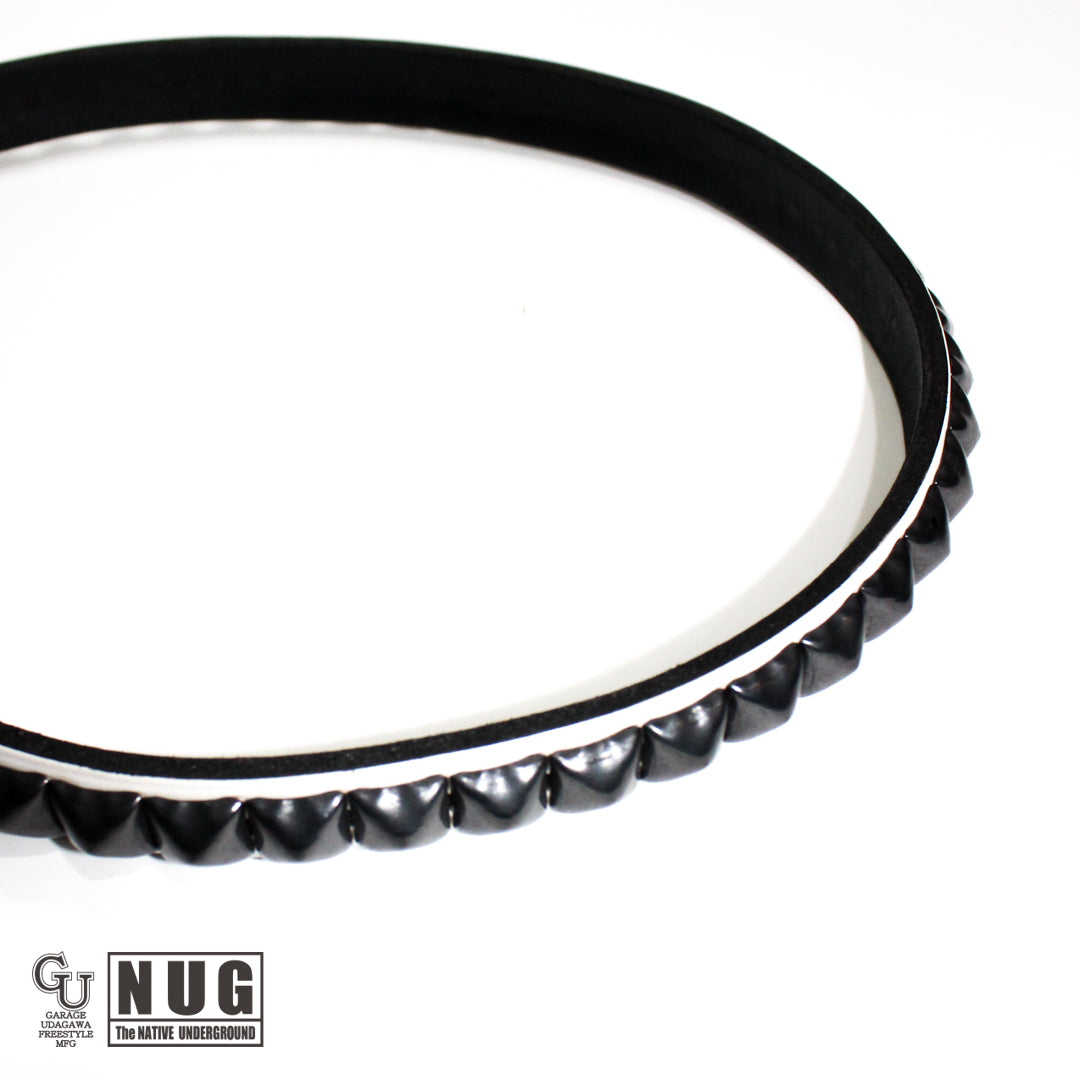 ピラミッドスタッズ ウォレットコード(ホワイト x ブラック)12.5mm