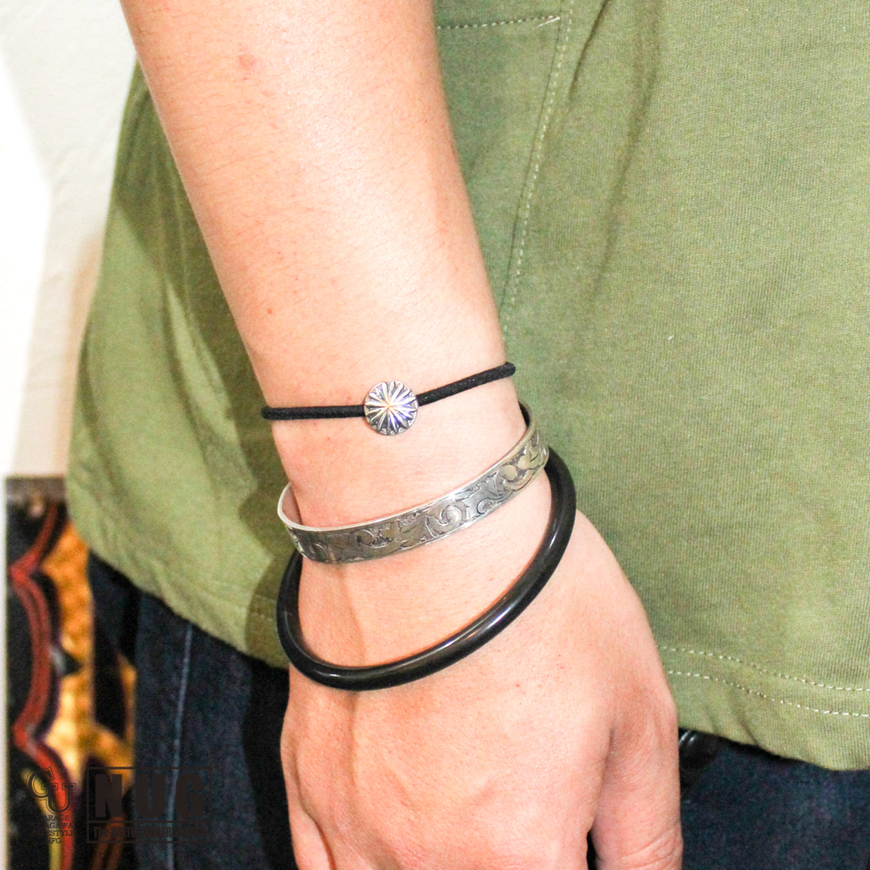 シルバー ハンドメイド コンチョヘアゴム #20