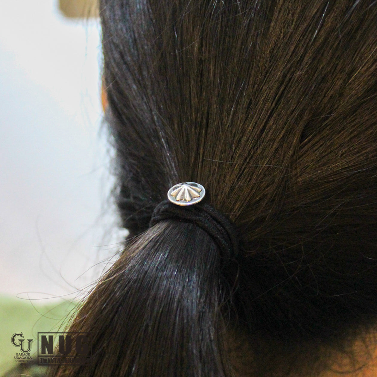 シルバー ハンドメイド コンチョヘアゴム #19