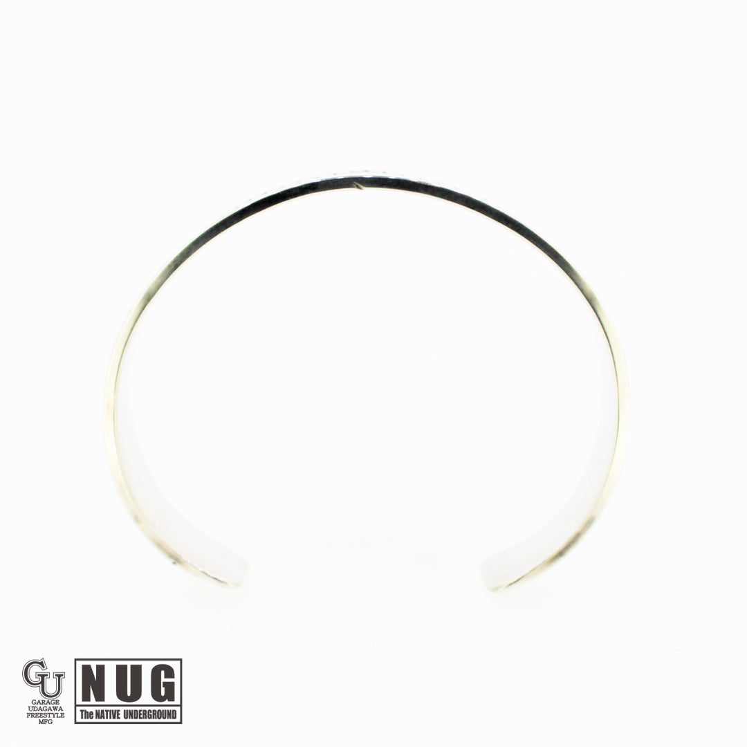 シルバー 平打ち スタンプバングル