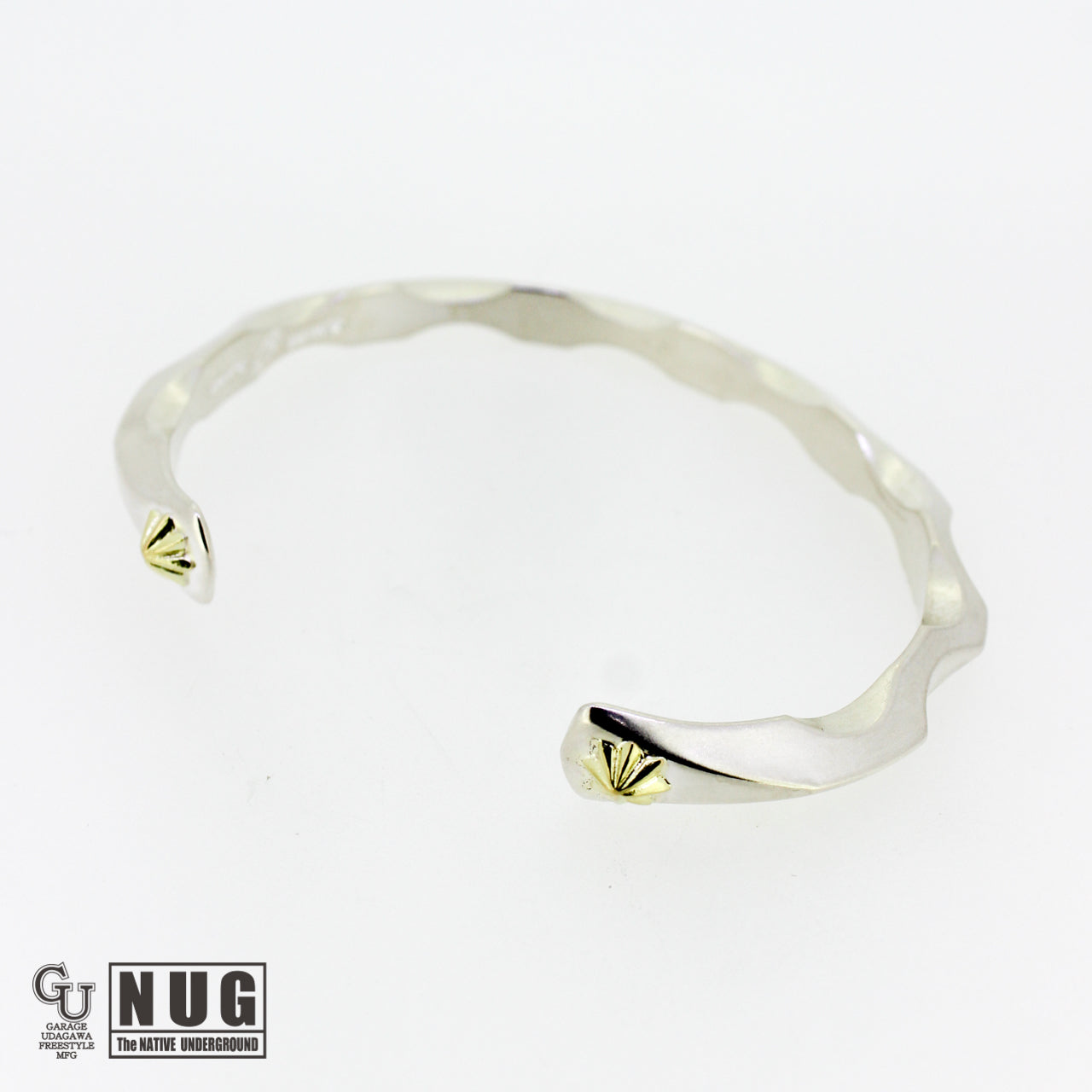 シルバー K18 トライアングルバングル Msize 【波】