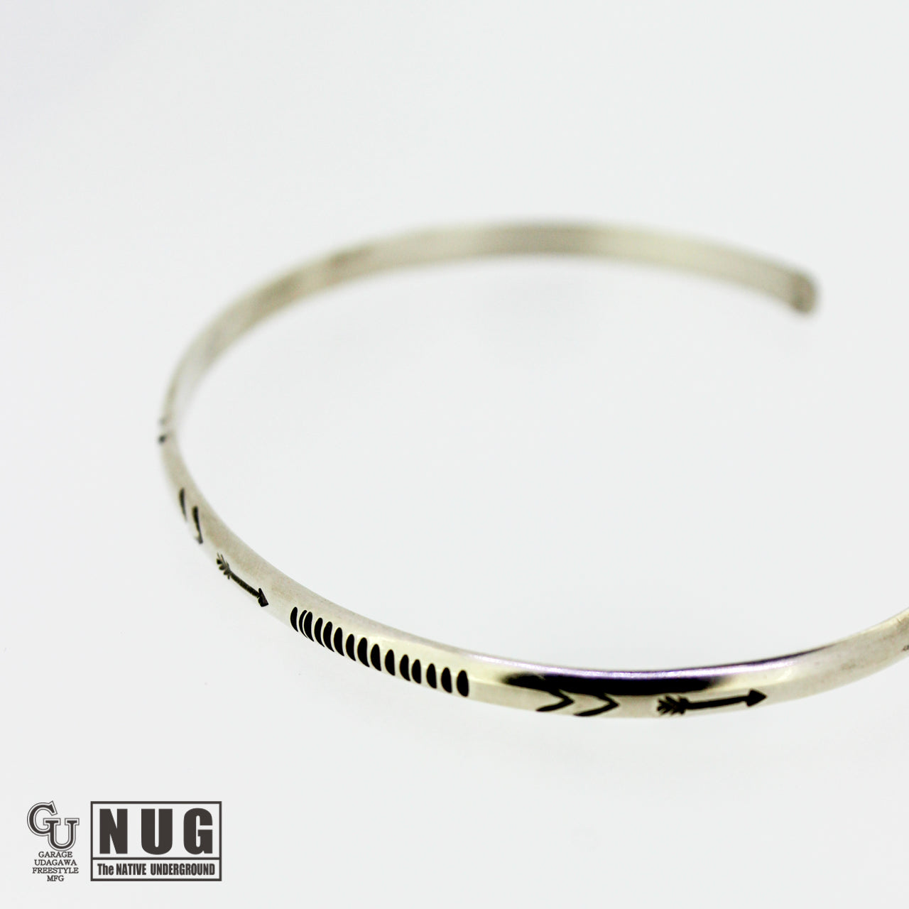 シルバー ハンドメイドスタンプバングル #2