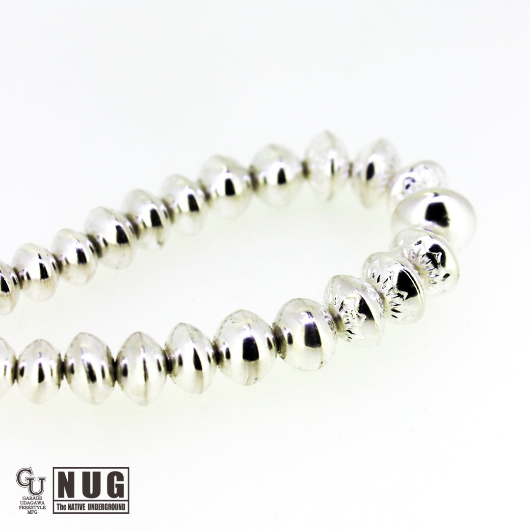 ハンドメイド シルバービーズ グラデーションブレスレット 5.5mm~10mm
