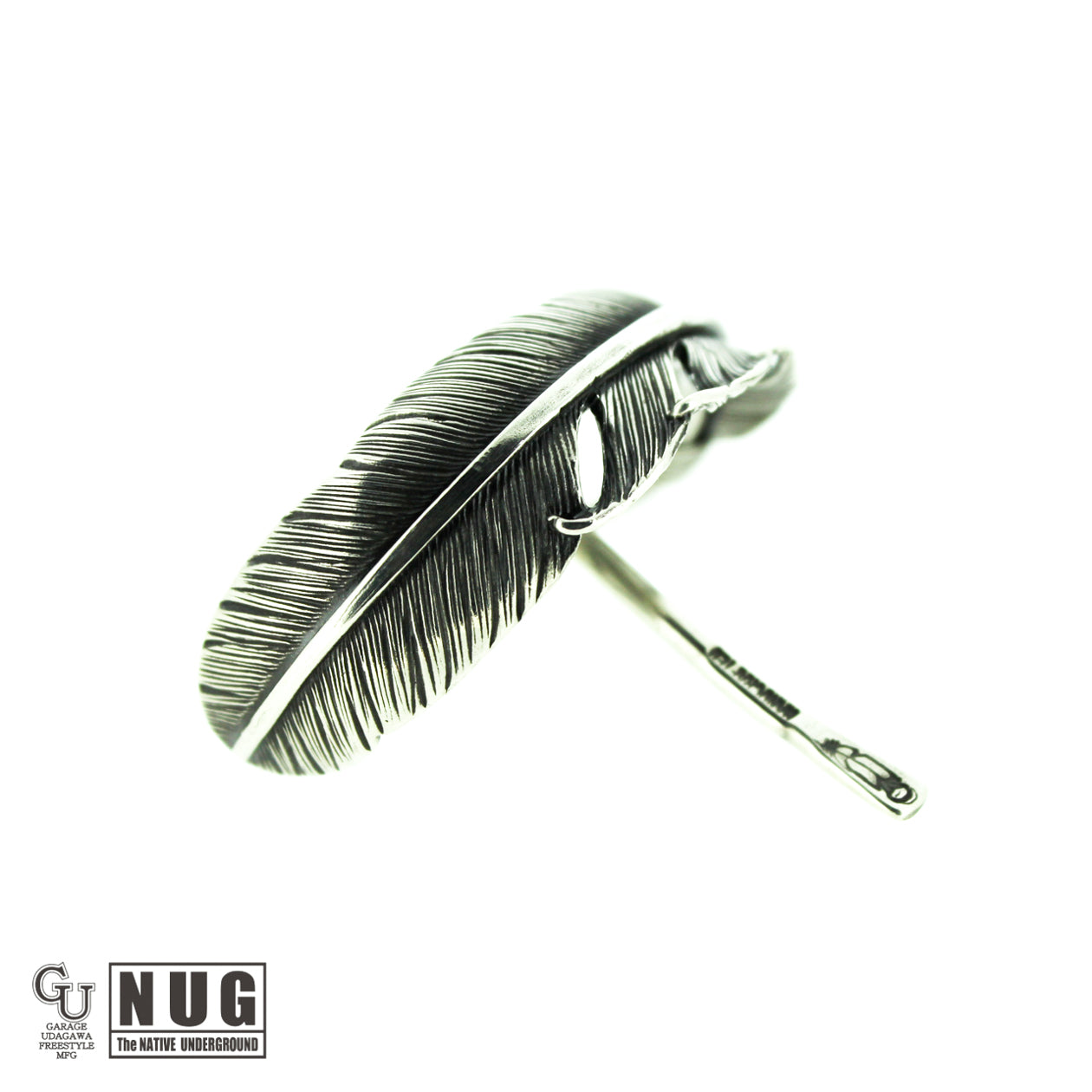 シルバー フェザー ヘアーカフ / ポニーフック 髪留め OX