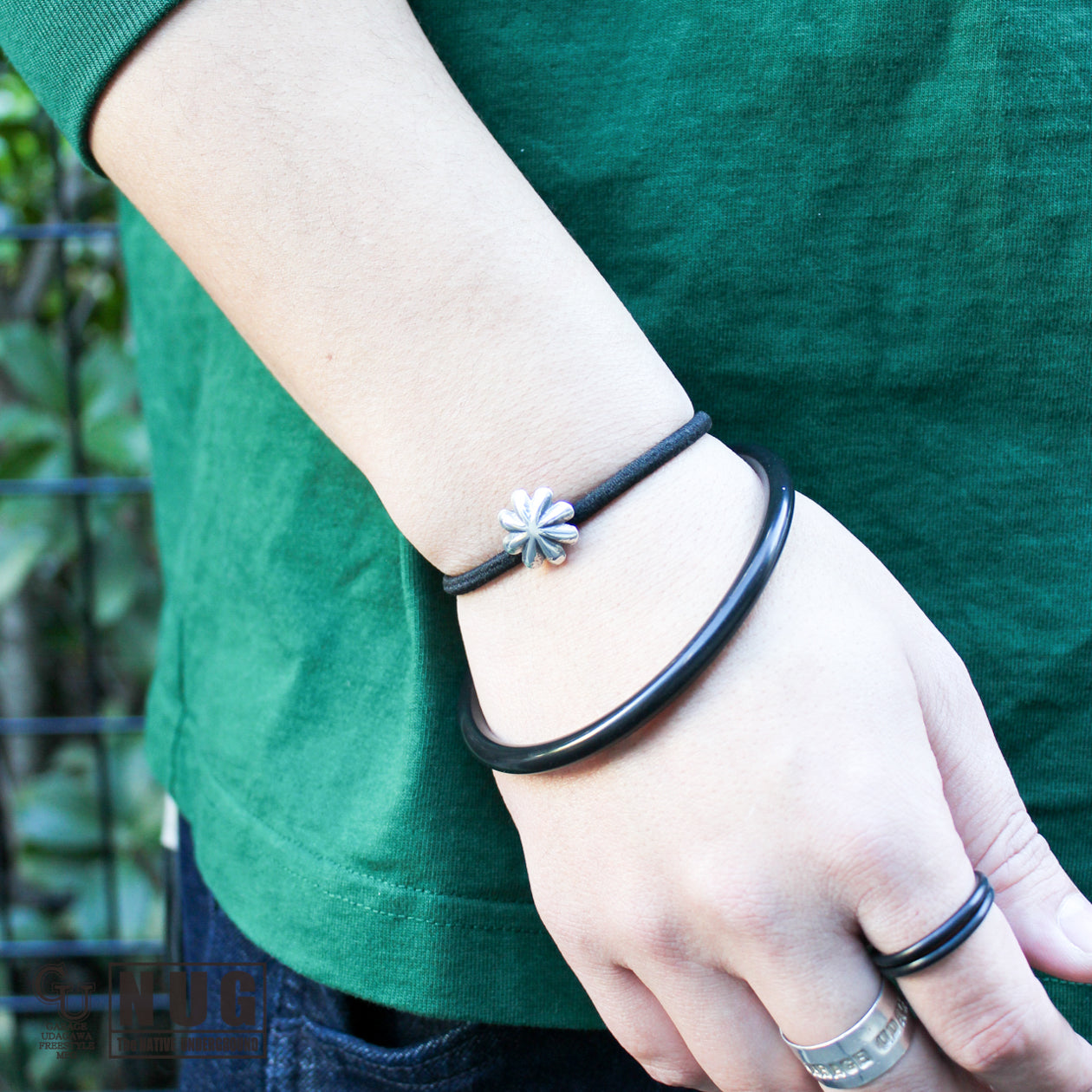 シルバー ハンドメイド コンチョヘアゴム #8