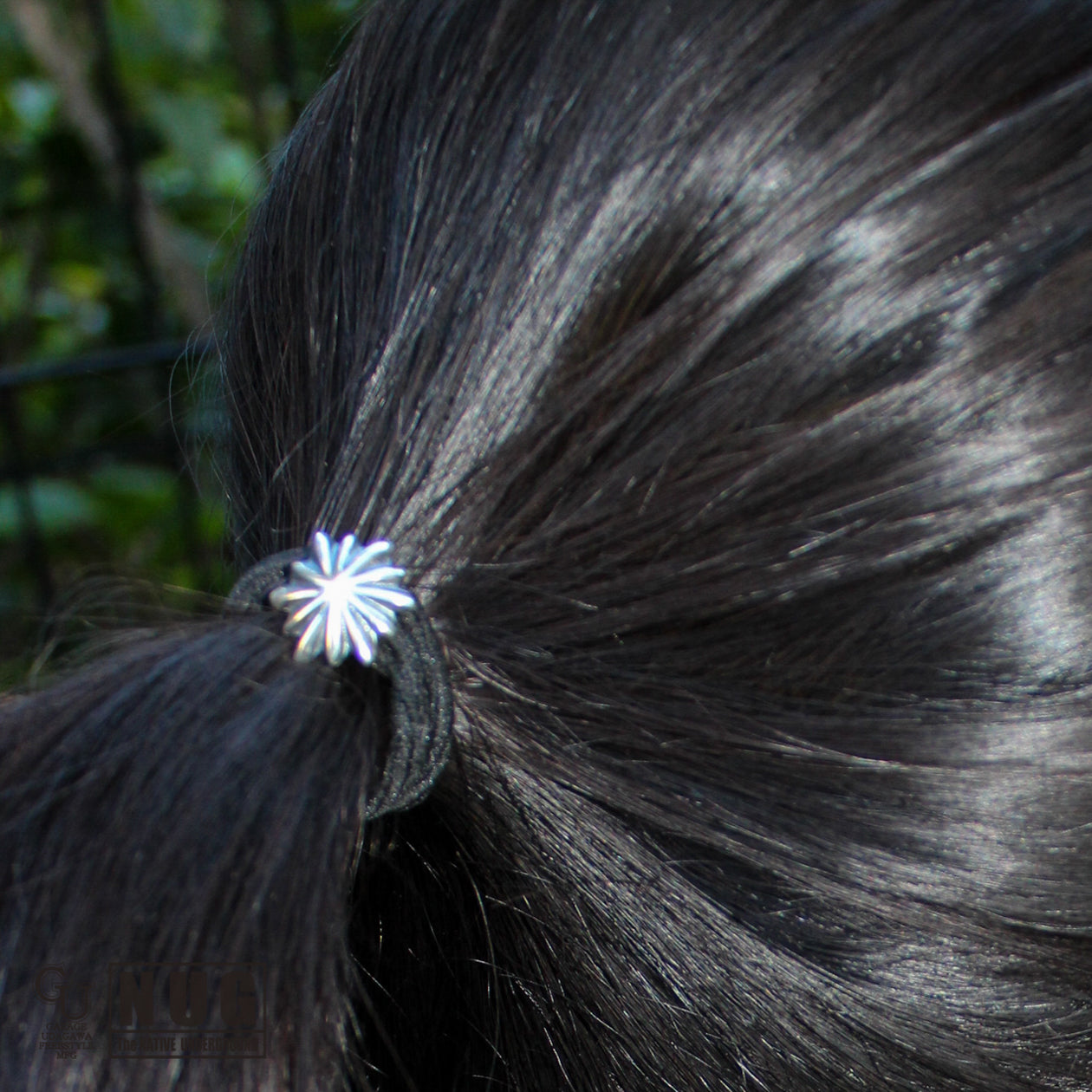 シルバー ハンドメイド コンチョヘアゴム #10