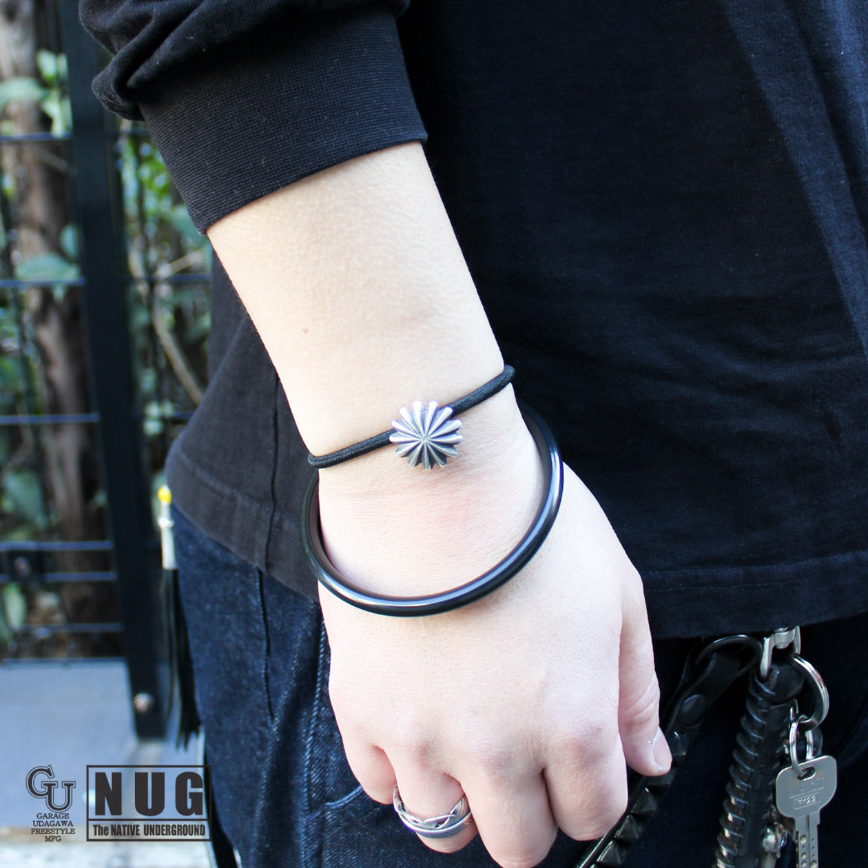 シルバー ハンドメイド コンチョヘアゴム #13