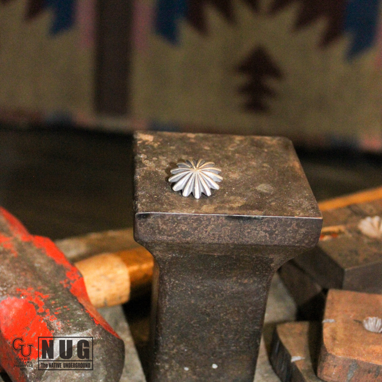 シルバー ハンドメイド コンチョヘアゴム #13