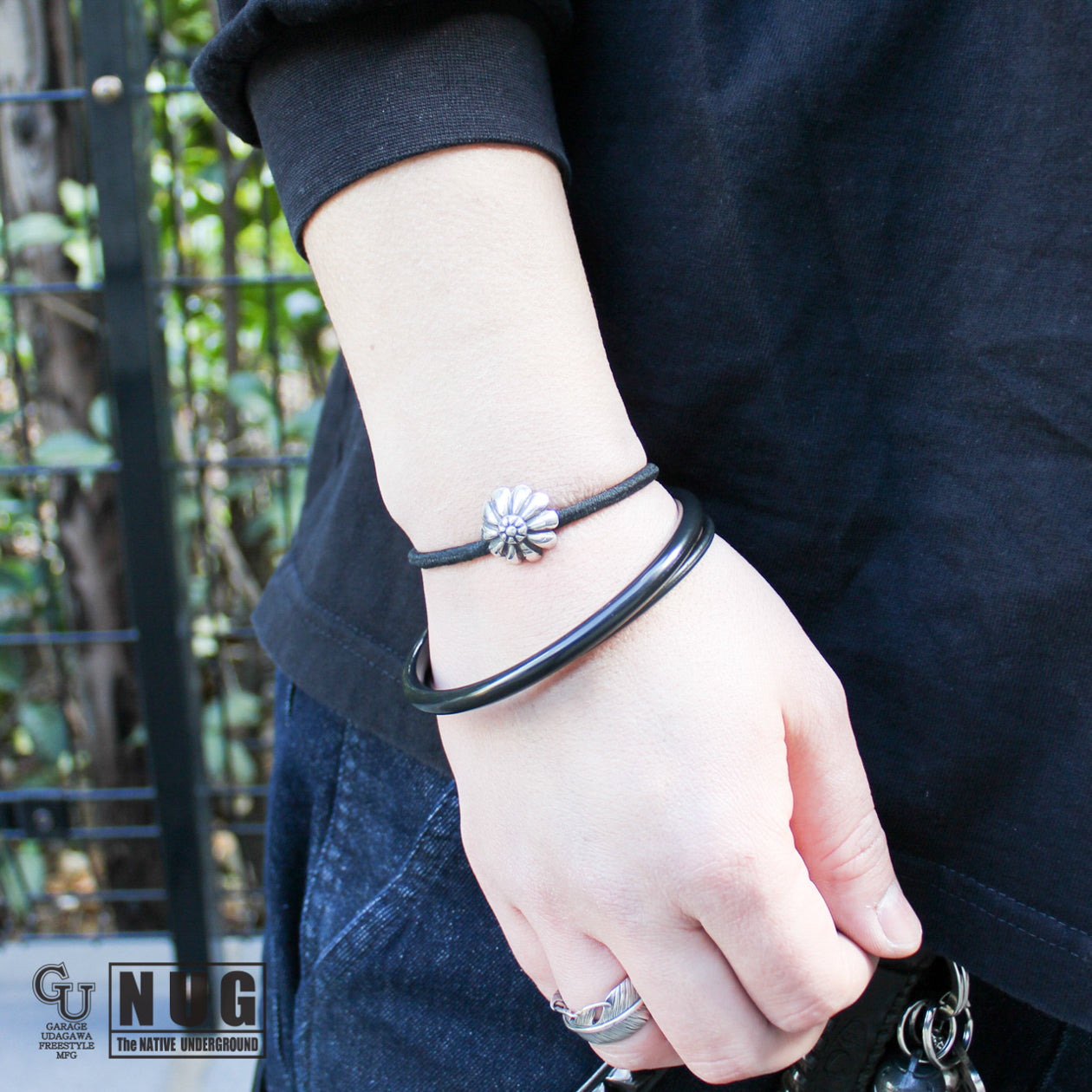 シルバー ハンドメイド コンチョヘアゴム #15 ハイドーム