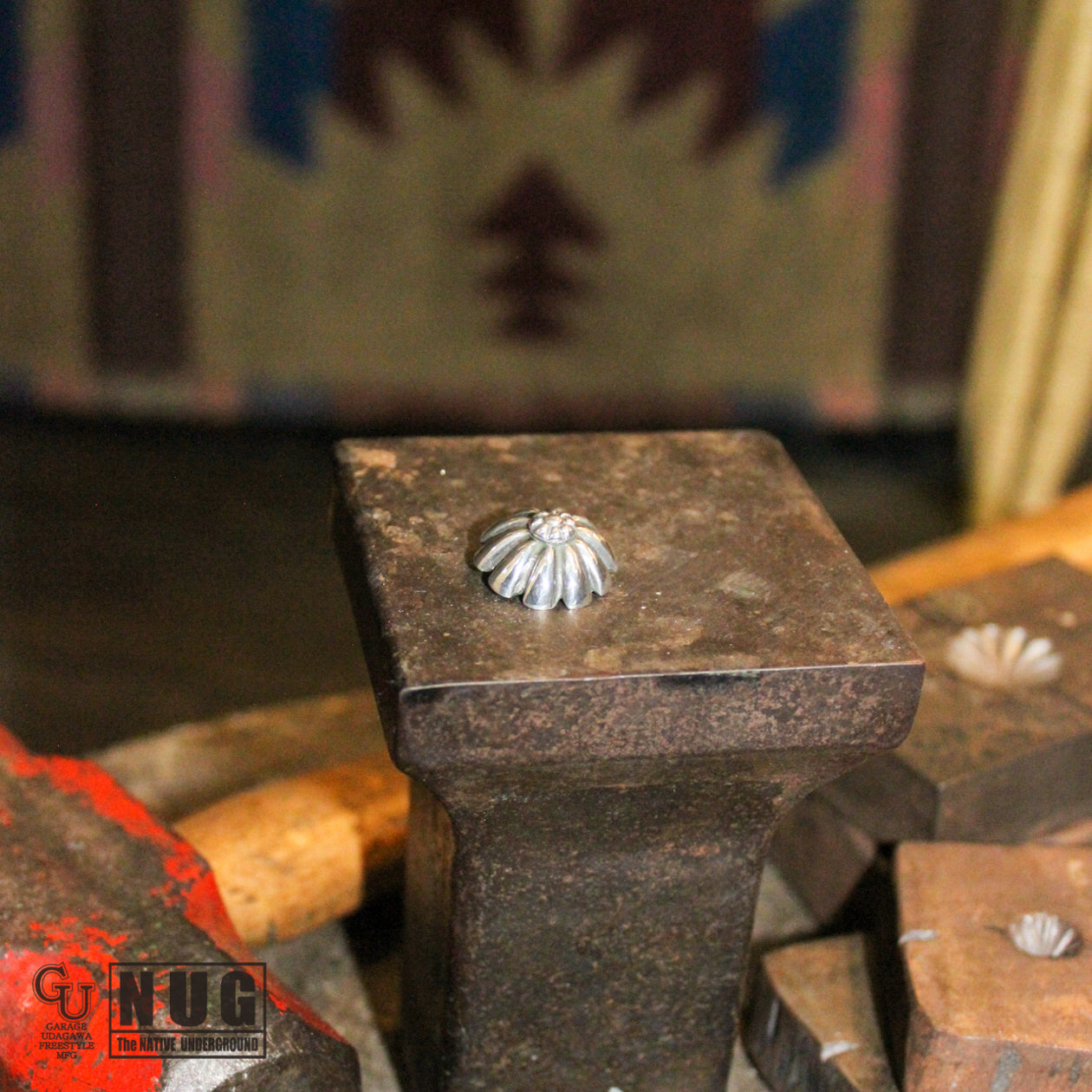 シルバー ハンドメイド コンチョヘアゴム #15 ハイドーム