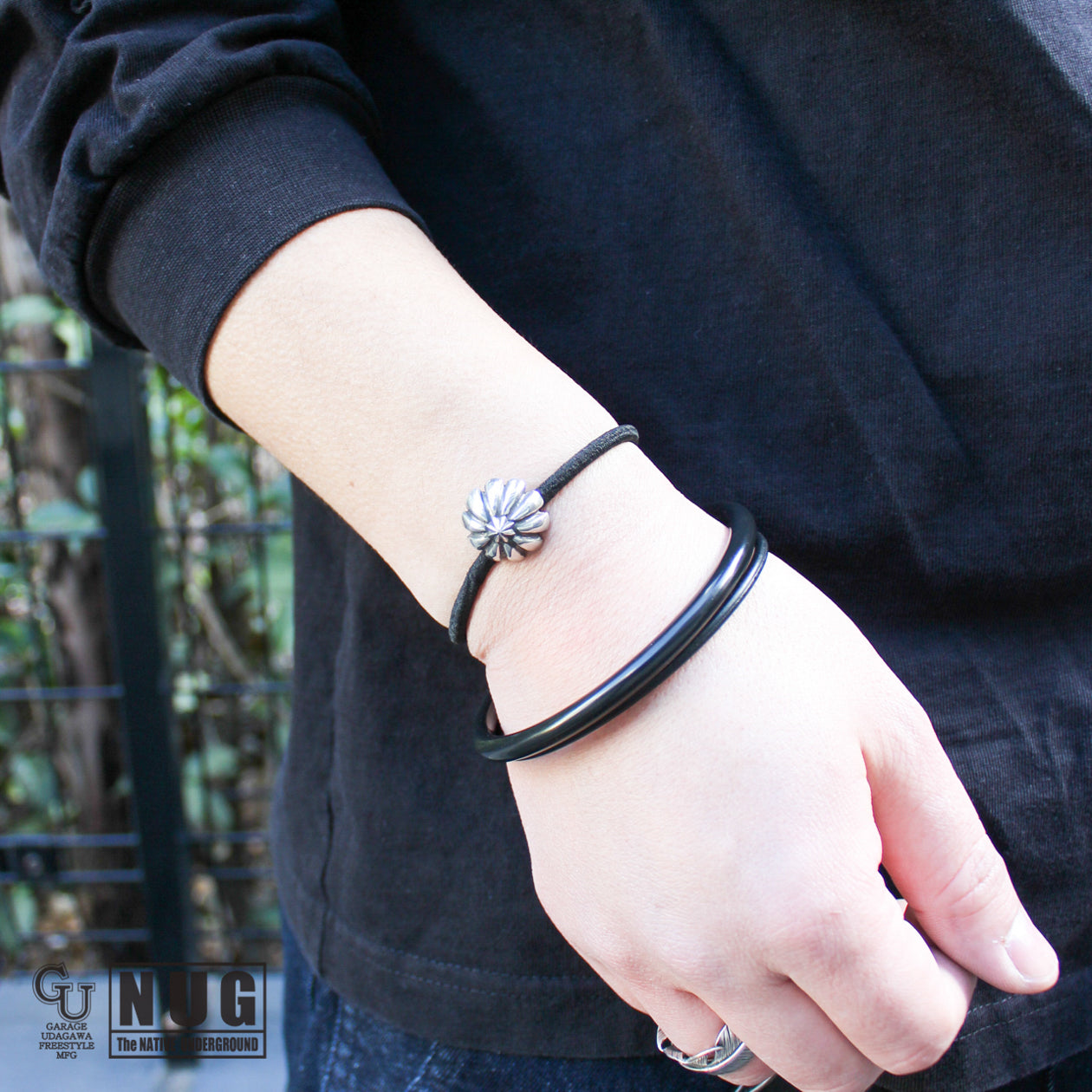 シルバー ハンドメイド コンチョヘアゴム #17