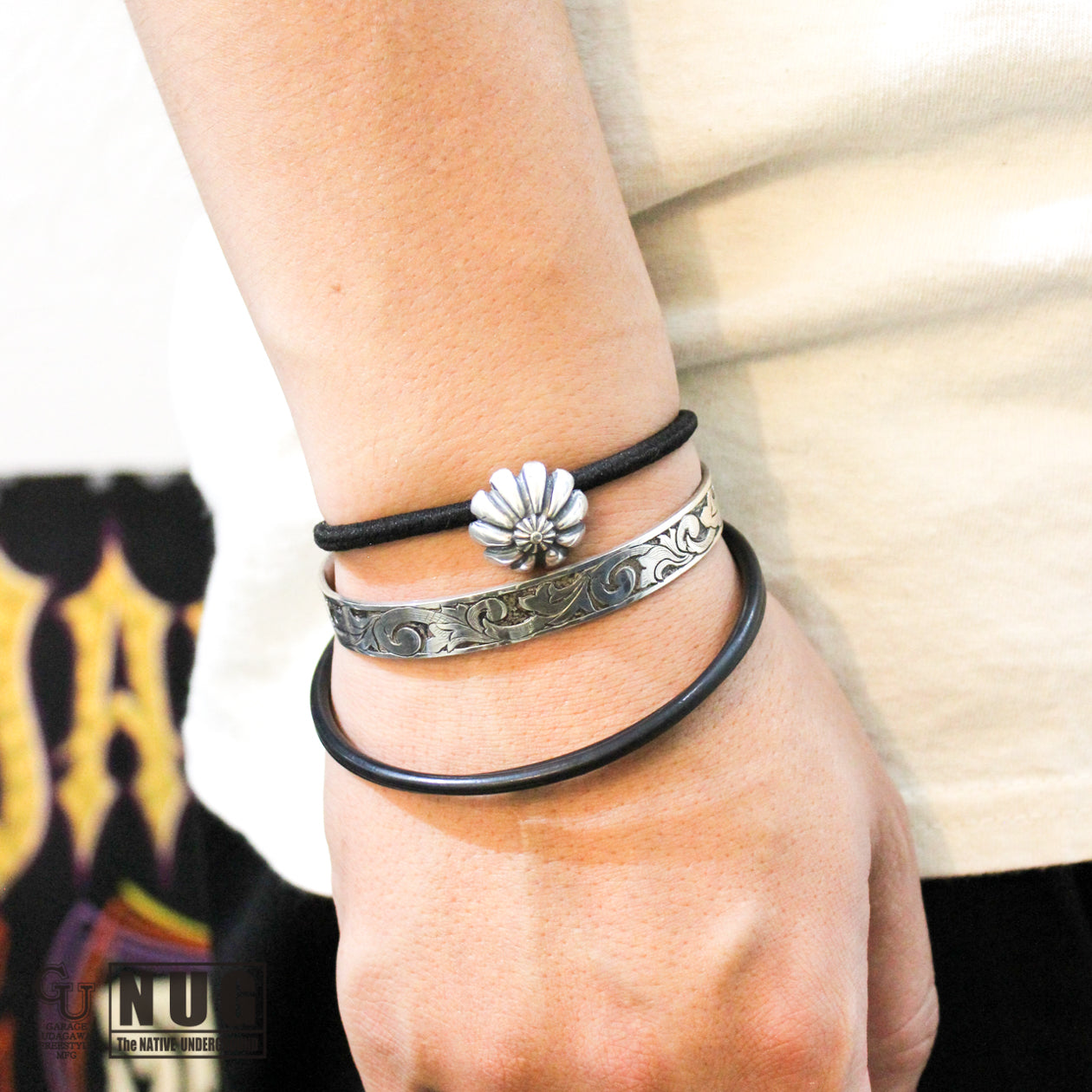 シルバー ハンドメイド コンチョヘアゴム ハイドーム #21