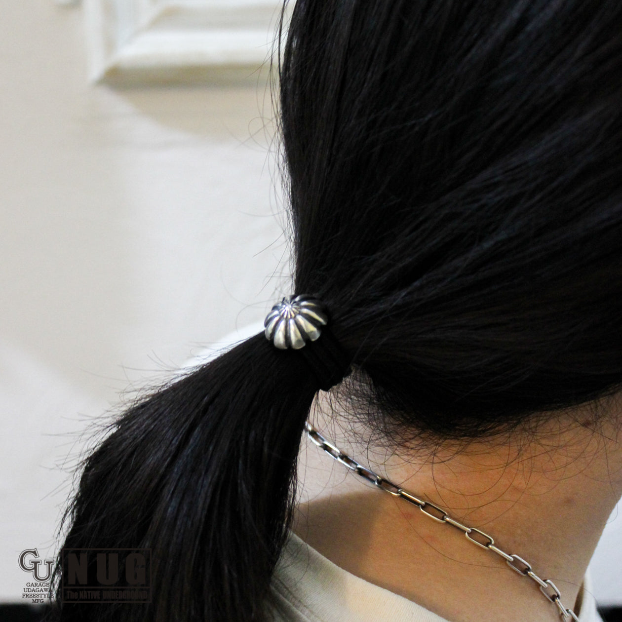 シルバー ハンドメイド コンチョヘアゴム ハイドーム #21