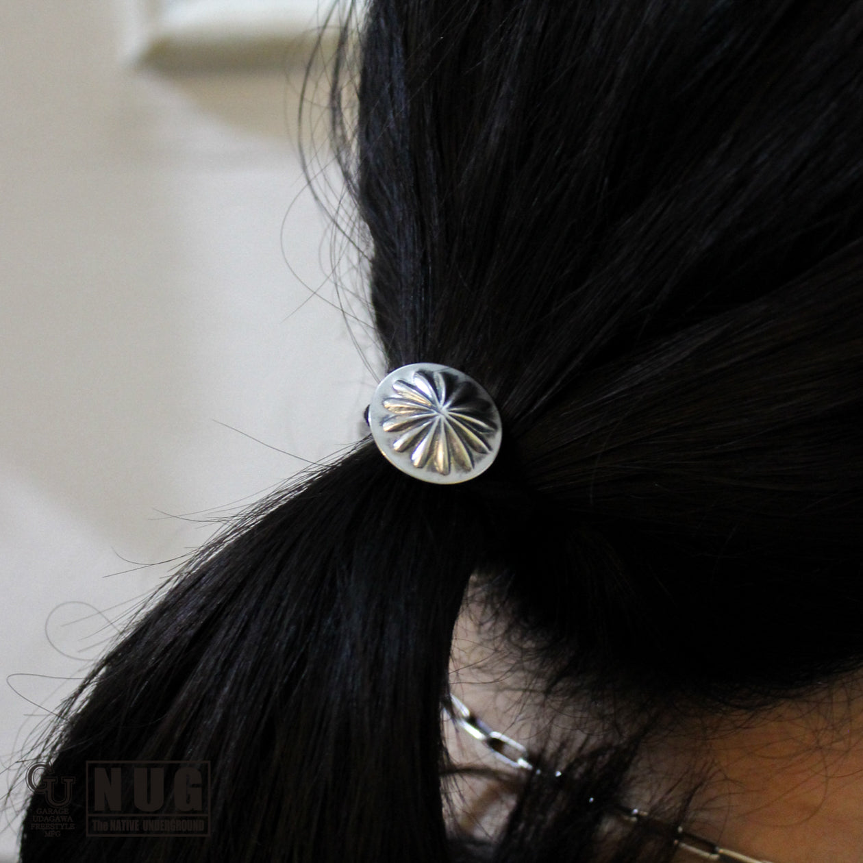 シルバー ハンドメイド コンチョヘアゴム #23