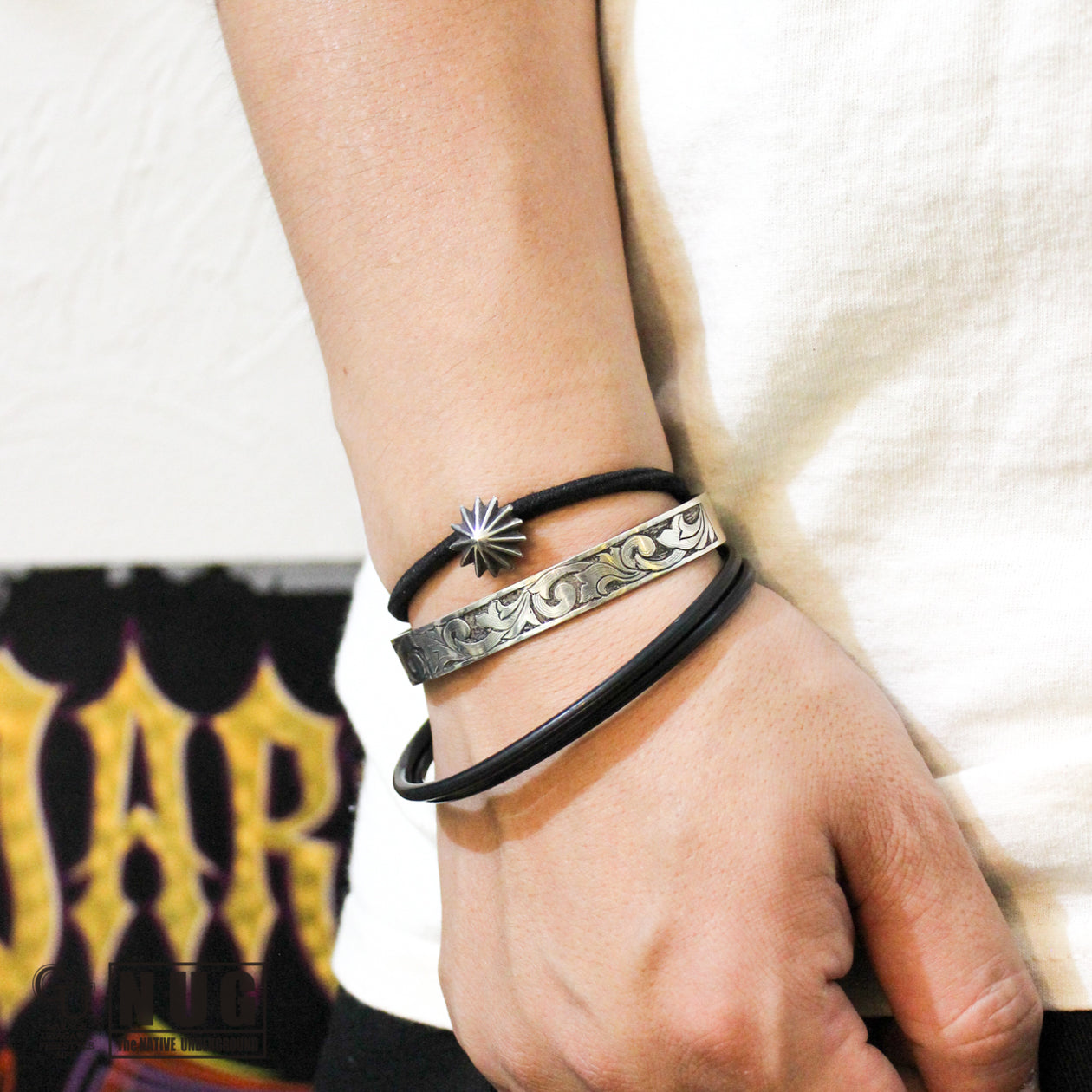 シルバー ハンドメイド コンチョヘアゴム #24