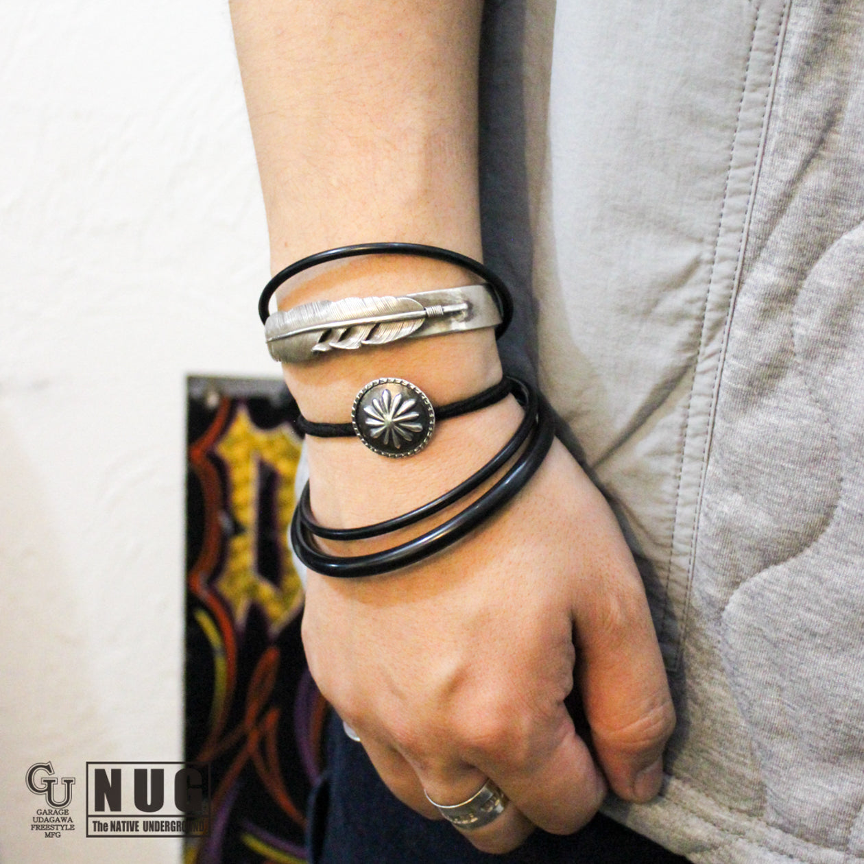 シルバー ハンドメイド コンチョヘアゴム #25