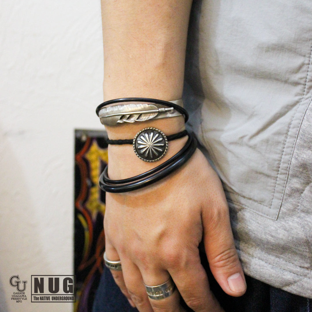 シルバー ハンドメイド コンチョヘアゴム #26