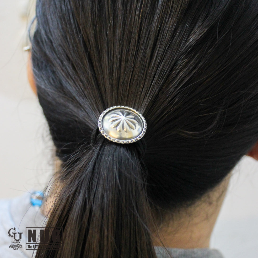 シルバー ハンドメイド コンチョヘアゴム #27