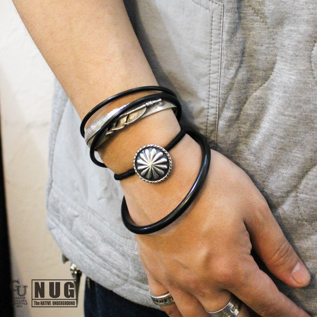 シルバー ハンドメイド コンチョヘアゴム #28