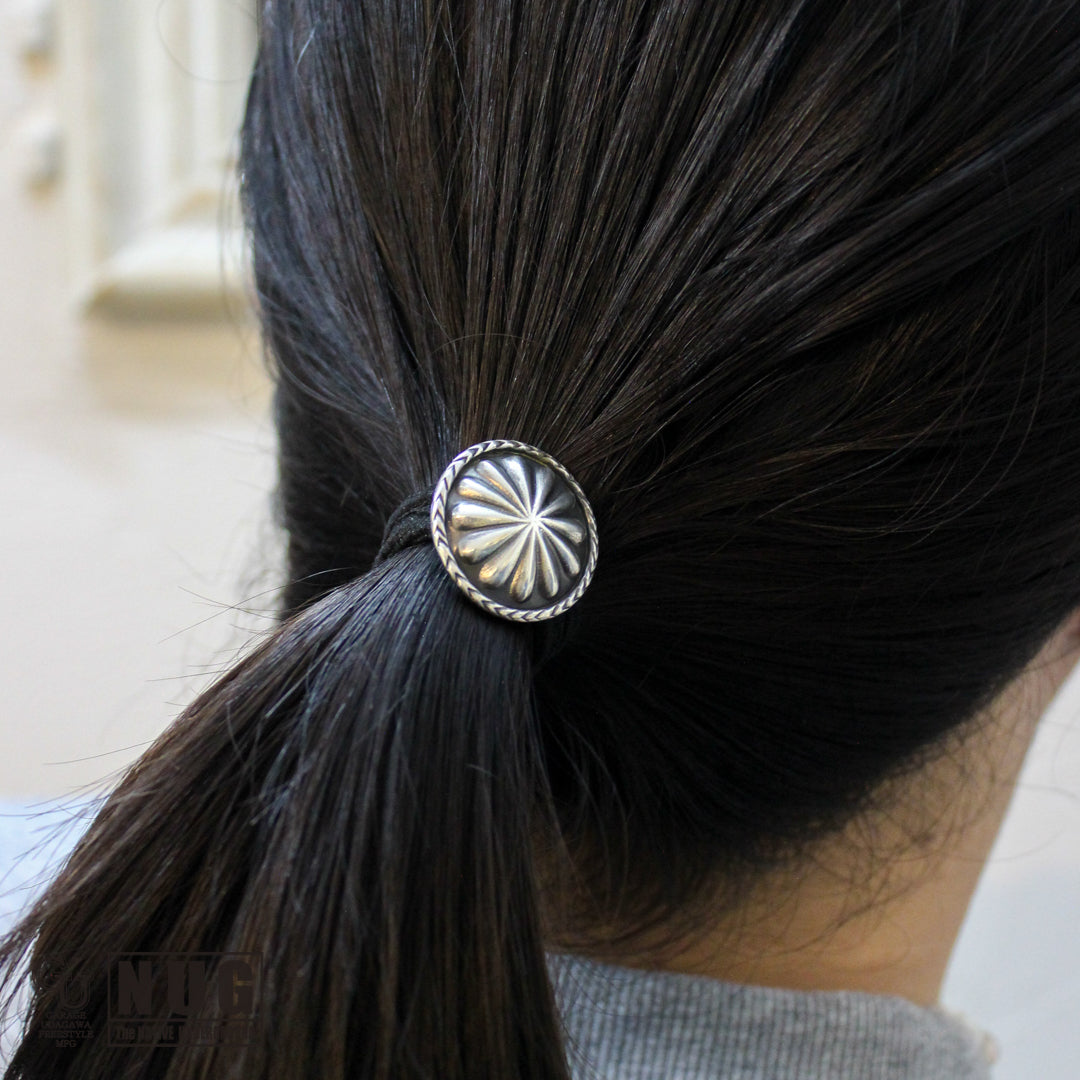 シルバー ハンドメイド コンチョヘアゴム #28