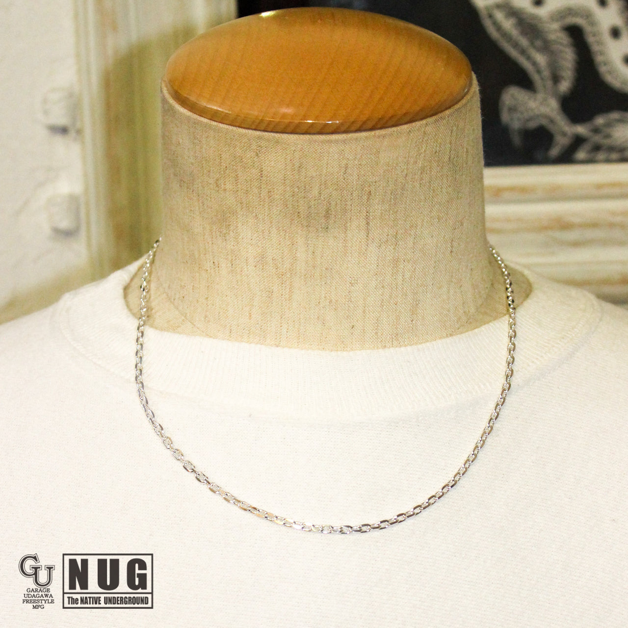 フェザー マンテル シルバーケーブルチェーン 50cm 4面カット Ssize カラ ー:SV(W)