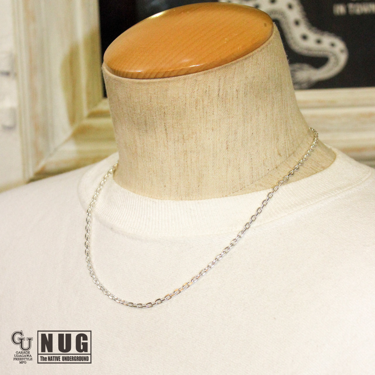 フェザー マンテル シルバーケーブルチェーン 50cm 4面カット Ssize カラ ー:SV(W)