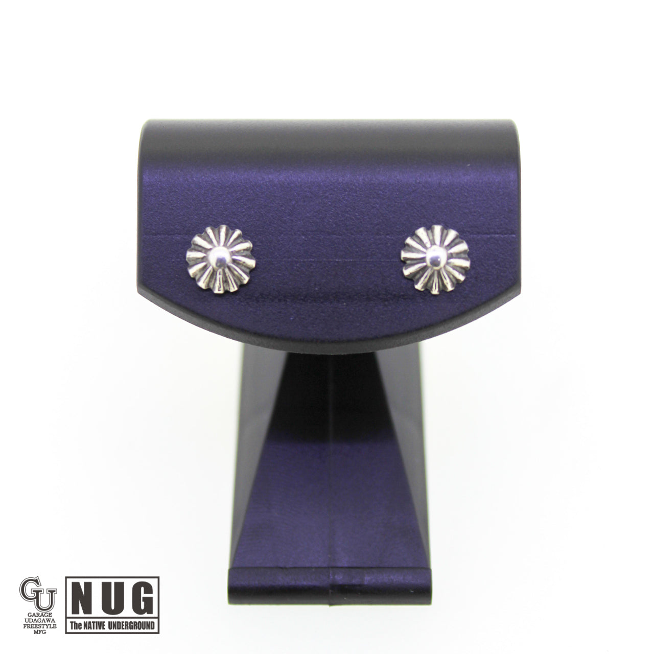 シルバー ミニコンチョピアス フラワー #3 (両耳用)