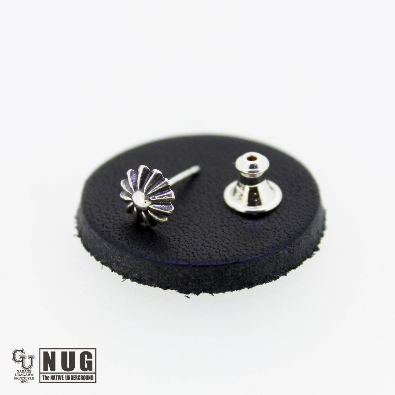 シルバー ミニコンチョピアス フラワー #3 (両耳用)