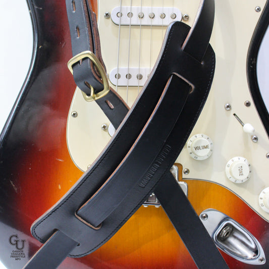 ガレージウダガワ ベンズレザー カスタム ギターストラップ BK