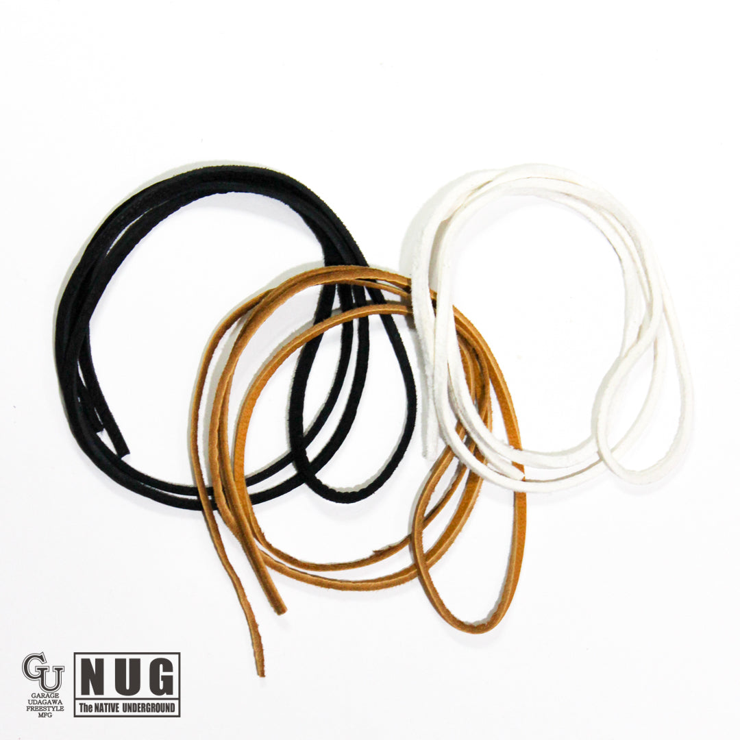 鹿革紐 ディアスキンレース 3本セット（黒、白、キャメル）