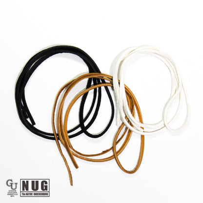 鹿革紐 ディアスキンレース 3本セット（黒、白、キャメル）