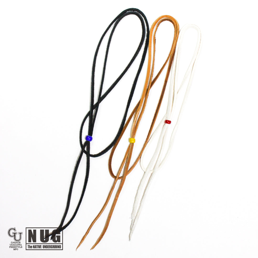 鹿革紐 ディアスキンレース 3本セット（黒、白、キャメル）