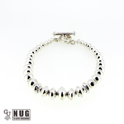 ハンドメイド シルバービーズ グラデーションブレスレット 5.5mm～10mm