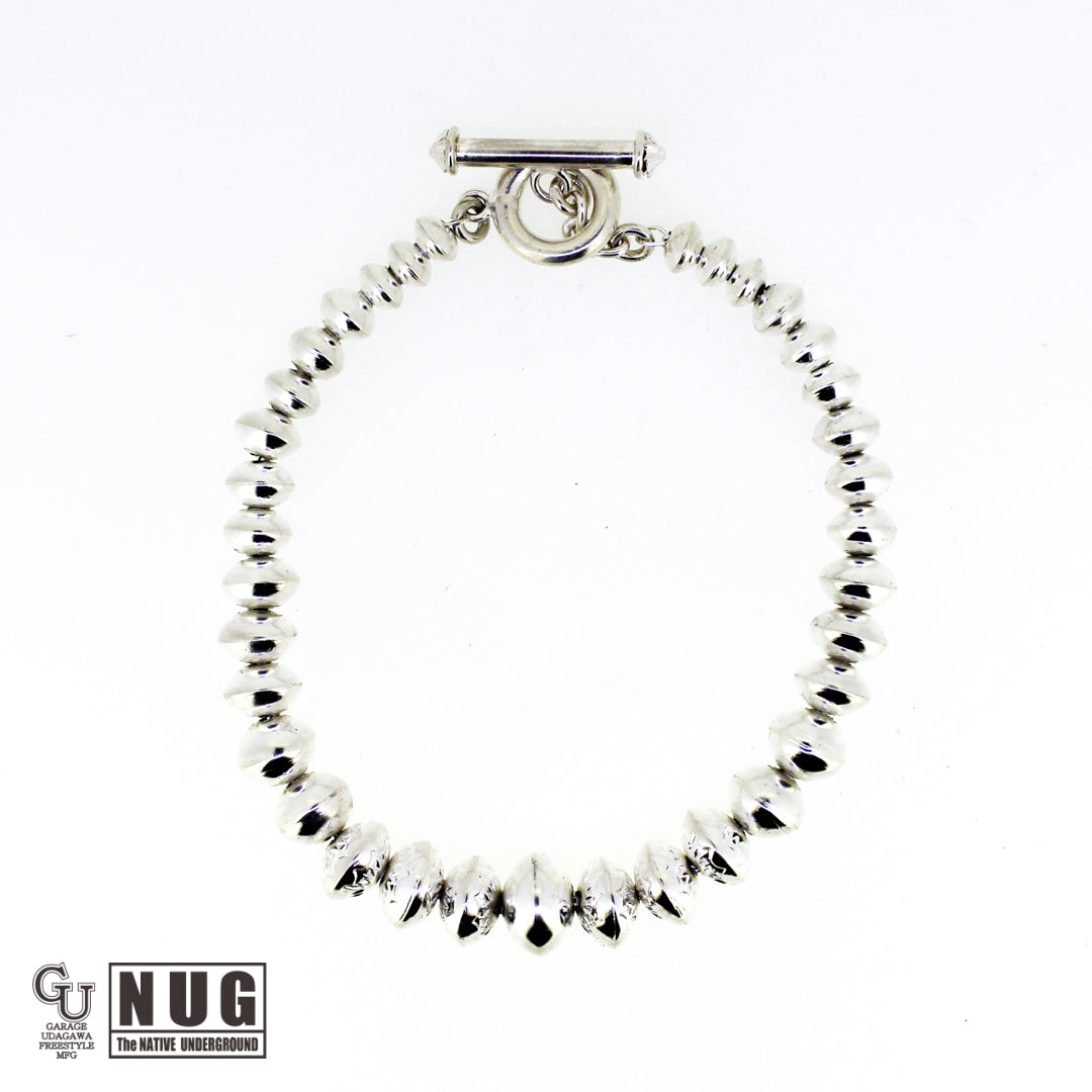 ハンドメイド シルバービーズ グラデーションブレスレット 5.5mm～10mm