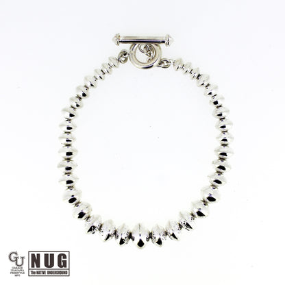 ハンドメイド シルバービーズ グラデーションブレスレット 5.5mm～10mm