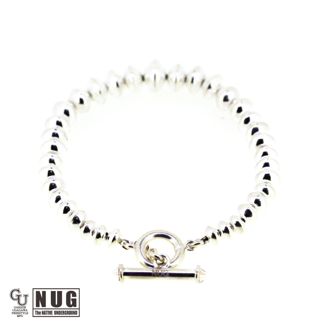 ハンドメイド シルバービーズ グラデーションブレスレット 5.5mm～10mm