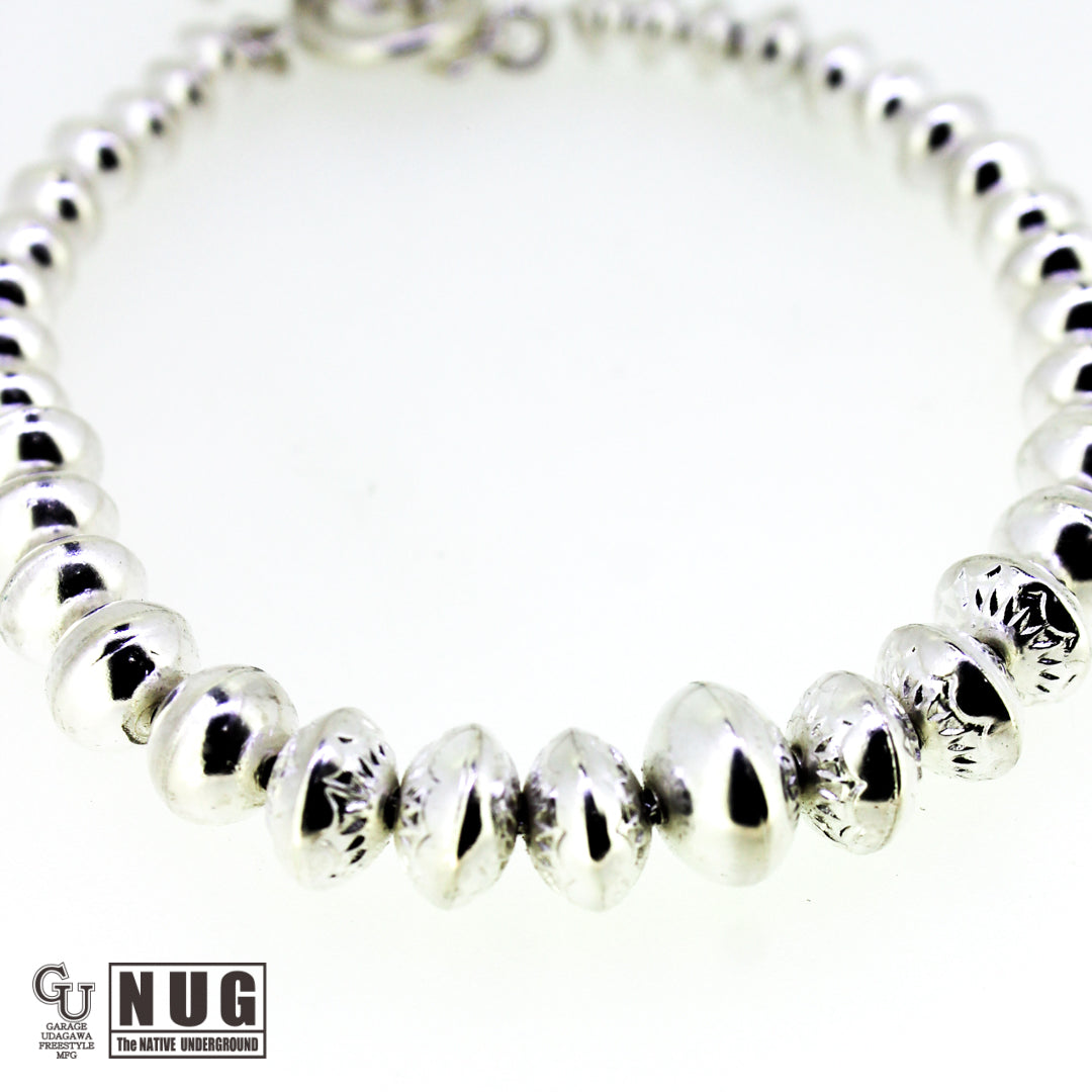 ハンドメイド シルバービーズ グラデーションブレスレット 5.5mm～10mm