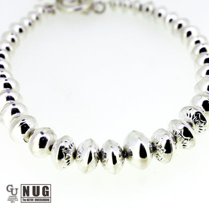 ハンドメイド シルバービーズ グラデーションブレスレット 5.5mm～10mm
