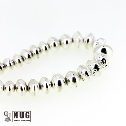 ハンドメイド シルバービーズ グラデーションブレスレット 5.5mm～10mm