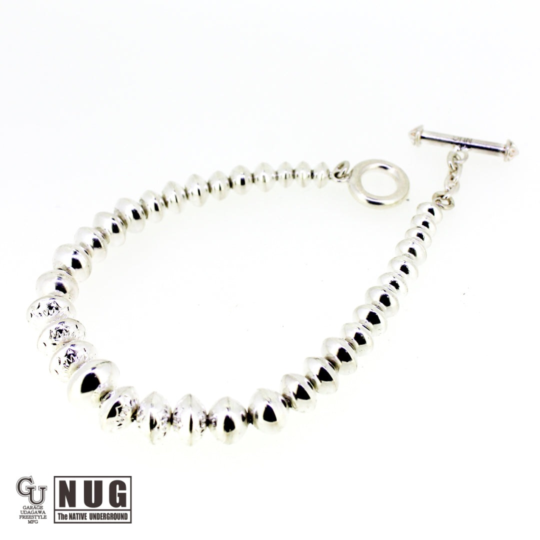 ハンドメイド シルバービーズ グラデーションブレスレット 5.5mm～10mm