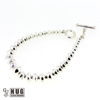 ハンドメイド シルバービーズ グラデーションブレスレット 5.5mm～10mm