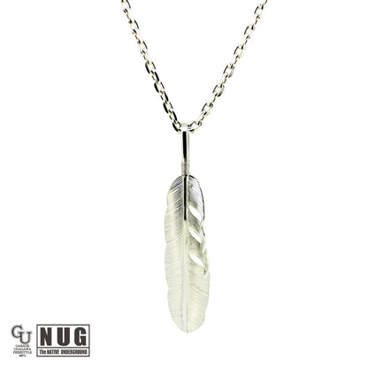 カービングフェザー Msize マンテル ケーブルチェーンネックレス 4面カット 50cm Φ1.0mm