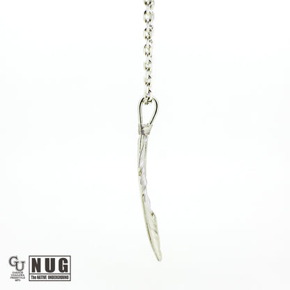 カービングフェザー Msize マンテル ケーブルチェーンネックレス 4面カット 50cm Φ1.0mm