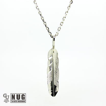 カービングフェザー Msize マンテル ケーブルチェーンネックレス 4面カット 50cm Φ1.0mm