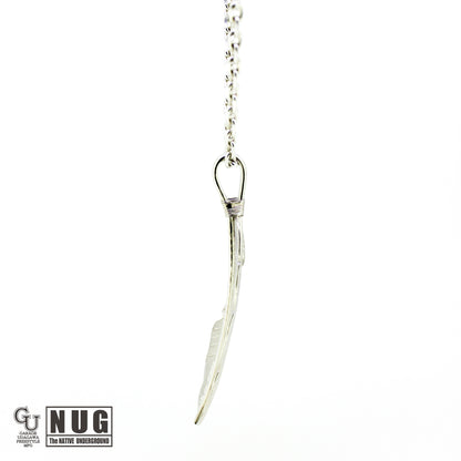 カービングフェザー Msize マンテル ケーブルチェーンネックレス 4面カット 50cm Φ1.0mm