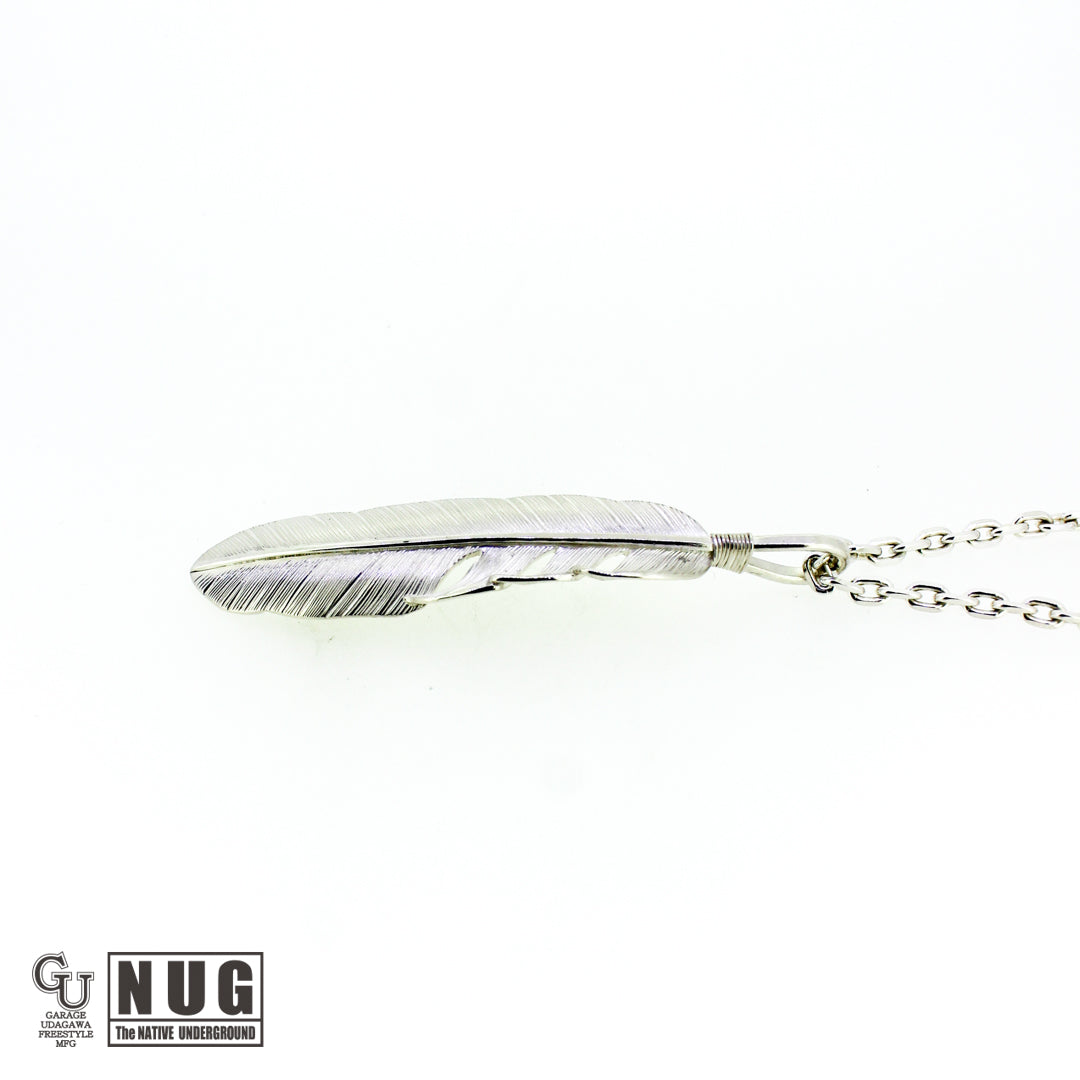 カービングフェザー Msize マンテル ケーブルチェーンネックレス 4面カット 50cm Φ1.0mm